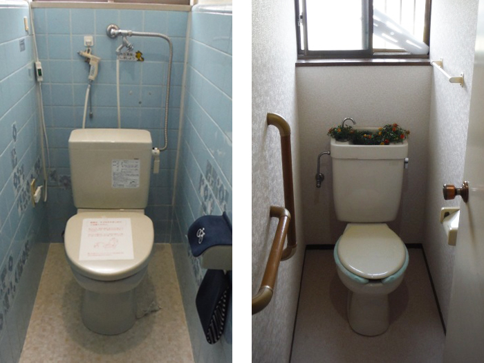 市原市:お掃除しやすい床や壁にトイレリフォーム