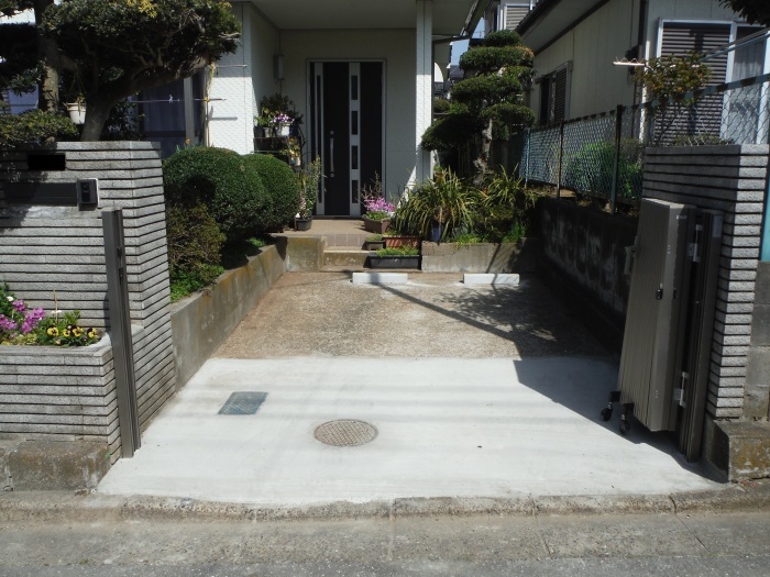 市原市:駐車場補修と郵便受ポストの取替え